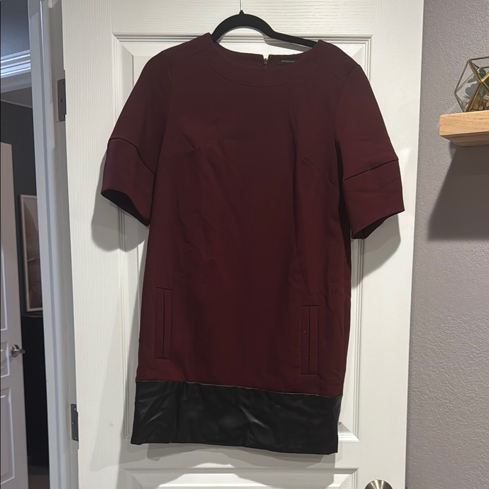 Banana Republic Burgundy and Black Mini Dress
